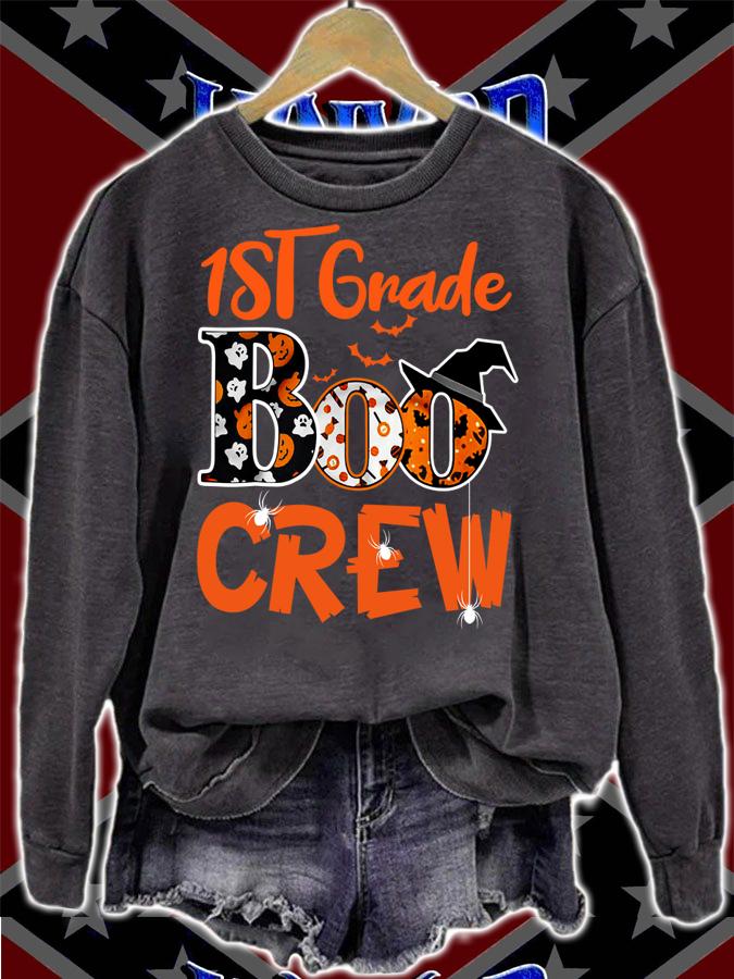 1st Grade Boo Crew Teacher Kids Halloween Gift t-shirt sweatshirt