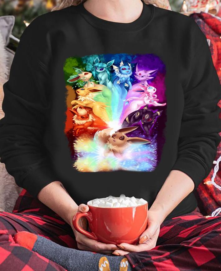 3D Colors Eevee Pokemon Evolution Rainbow Flareon Espeon Jolteon Umbreon Sylveon Vaporeon Leafeon Glaceon t-shirt sweatshirt