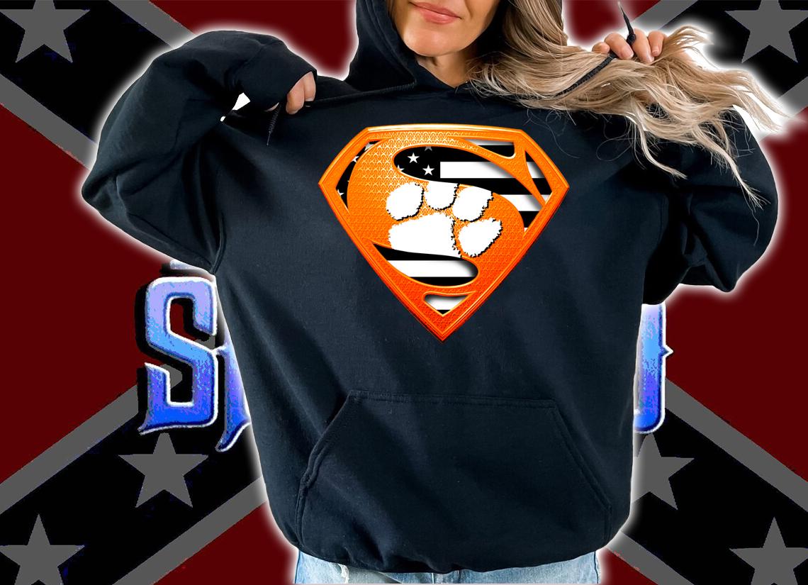 Superman Clemson Tigers American Flag t-shirt hoodie