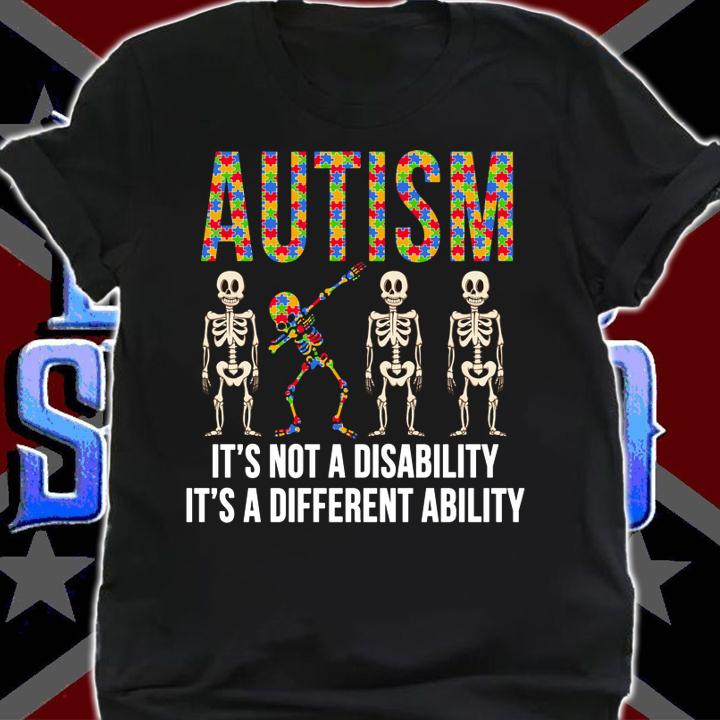 Dabbing Skeleton Not A Disability Autism Awareness Kids Boys t-shirt shirt