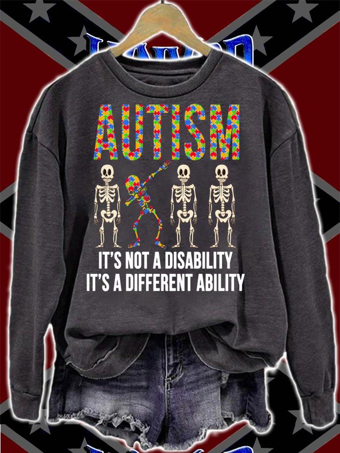 Dabbing Skeleton Not A Disability Autism Awareness Kids Boys t-shirt sweatshirt