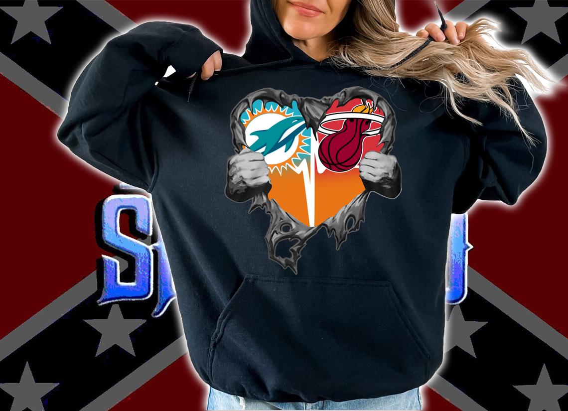 Inside Me Miami Dolphins And Miami Heat Logo t-shirt hoodie