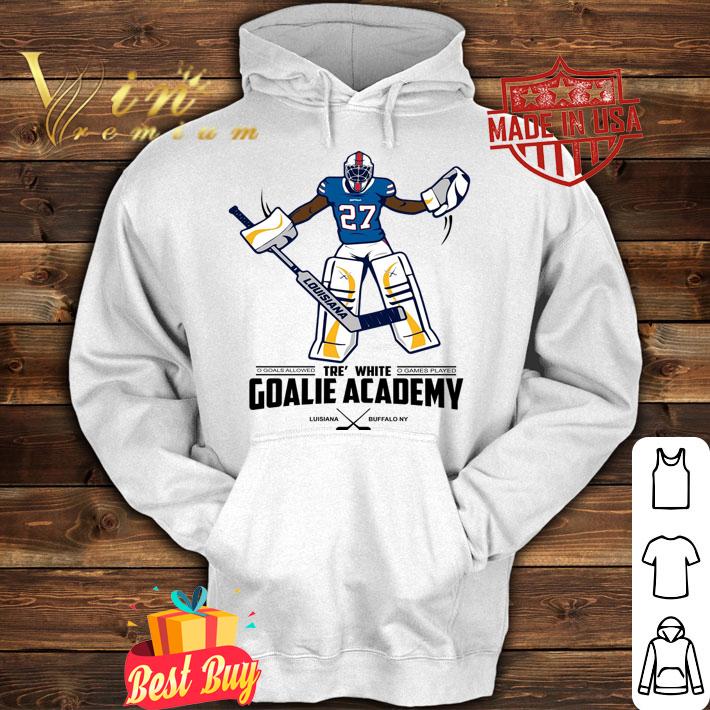 Tre' white goalie academy t-shirt hoodie