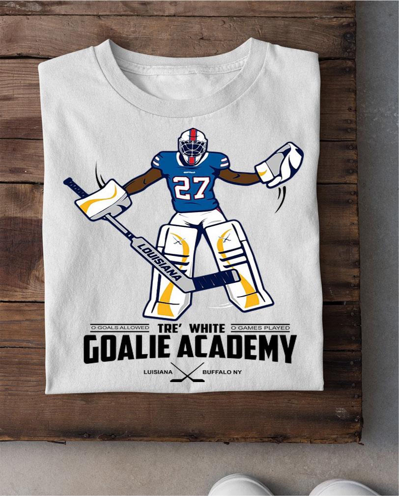 Tre' white goalie academy t-shirt shirt