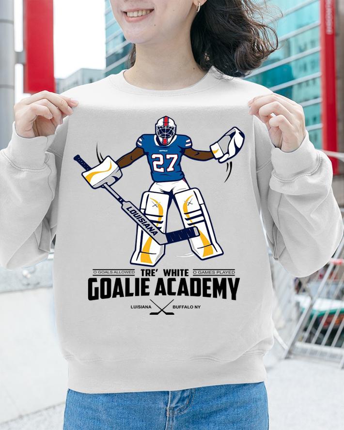 Tre' white goalie academy t-shirt sweatshirt