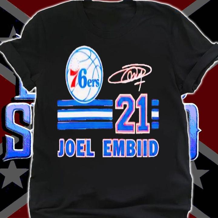 76ers Joel Embiid signature shirt t-shirt shirt