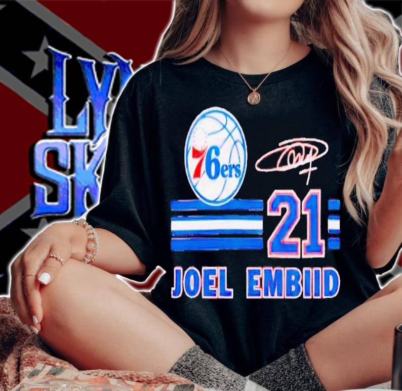76ers Joel Embiid signature shirt t-shirt woman shirt
