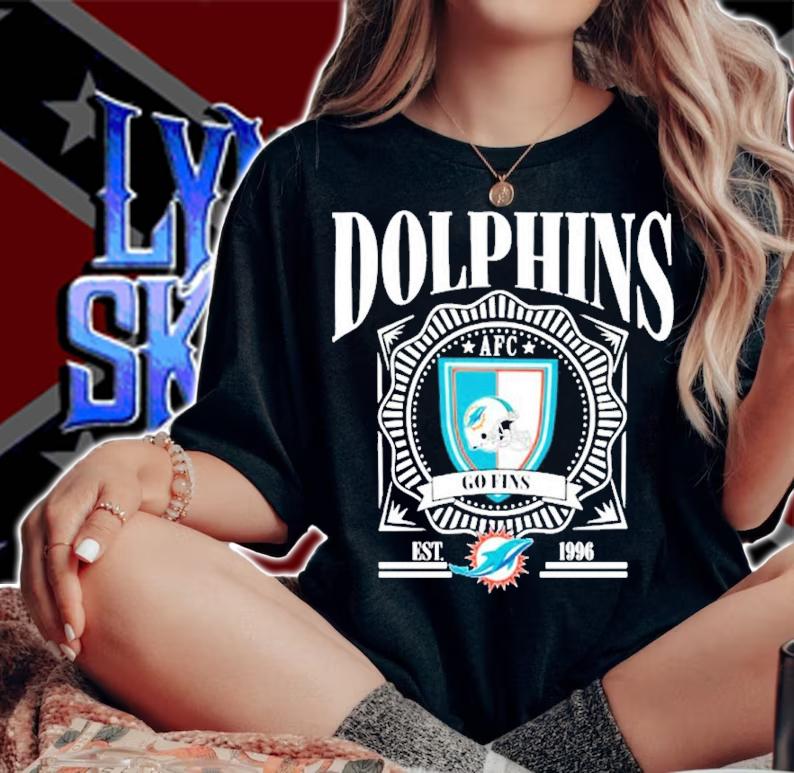 Erin Andrews Black Miami Dolphins Cropped Sponge Fleece Shirt t-shirt woman shirt