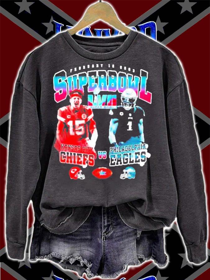 February 12 2023 Super Bowl Kansas Chiefs Vs Philadelphia Eagles Super Bowl LVII Shirt t-shirt sweatshirt
