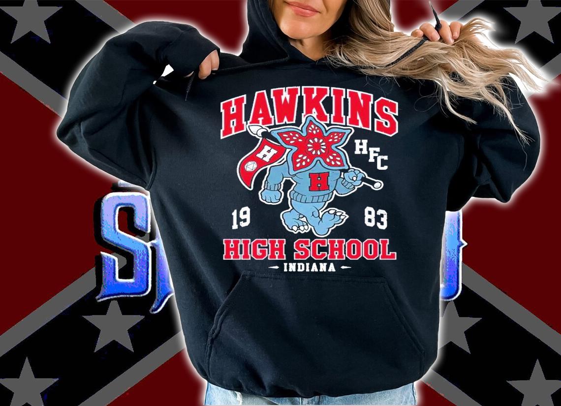 Hawkins High School Vintage Distressed Creepy Cute College Mascot shirt t-shirt hoodie