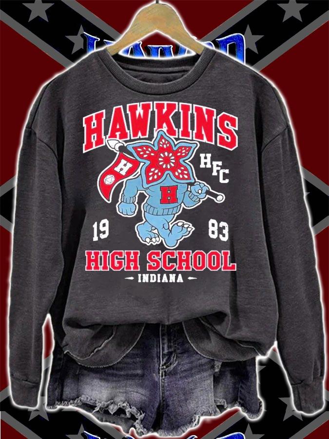 Hawkins High School Vintage Distressed Creepy Cute College Mascot shirt t-shirt sweatshirt