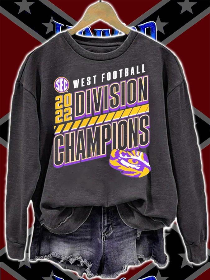 LSU Tigers SEC West Division Football Champions Slanted Knockout 2022 Shirt t-shirt sweatshirt