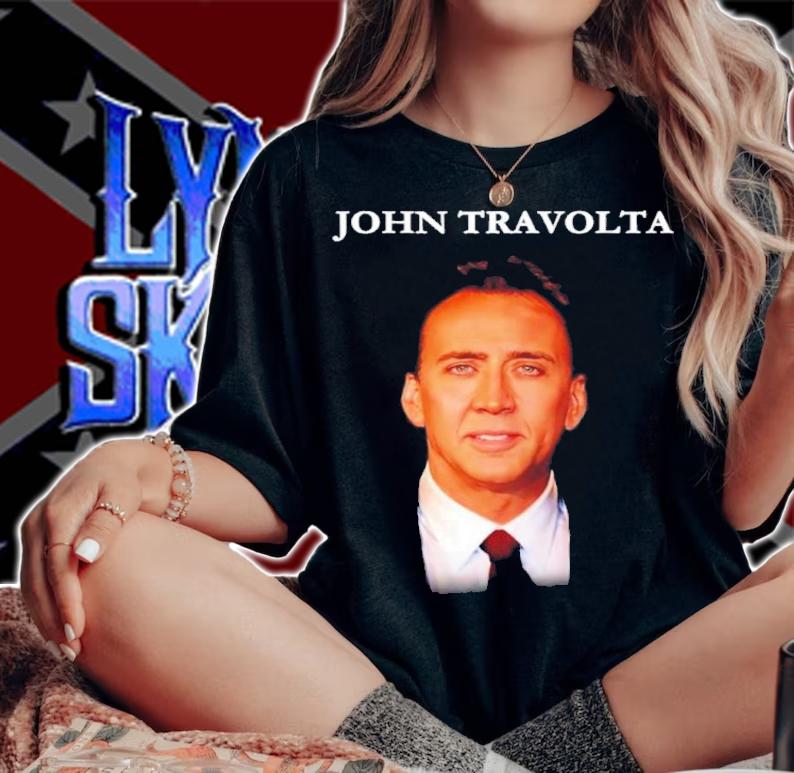 Nicolas Cage Is John Travolta Funny Shirt t-shirt