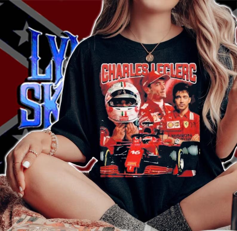 Charles Leclerc Scuderia Ferrari F1 90s Vintage T-Shirt t-shirt woman shirt
