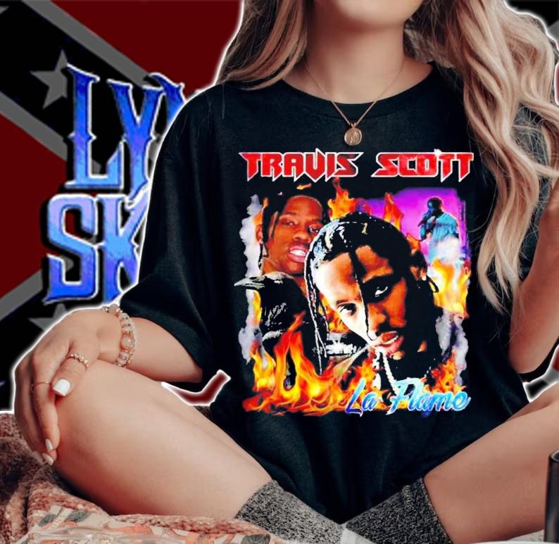 Travis Scott LA flame shirt t-shirt woman shirt
