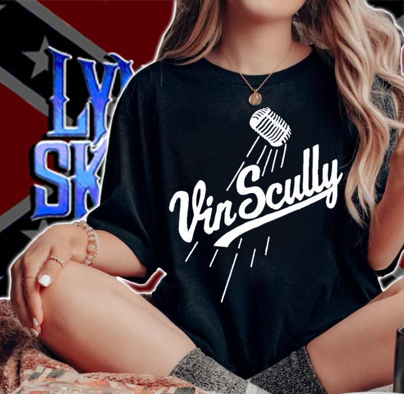 Vin Scully Microphone shirt t-shirt woman shirt