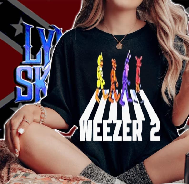Weezer 2 Fnaf Animatronics Abbey Road shirt t-shirt woman shirt