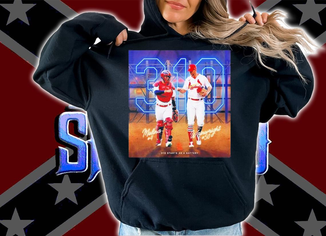 Yadier Molina And Adam Wainwright 322 Starts As A Battery Shirt t-shirt hoodie