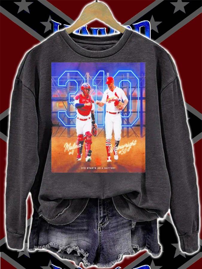 Yadier Molina And Adam Wainwright 322 Starts As A Battery Shirt t-shirt sweatshirt