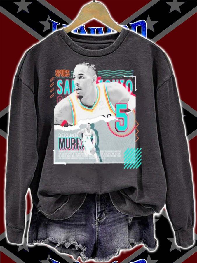 Dejounte Murray Basketball Paper Poster Spurs Shirt t-shirt