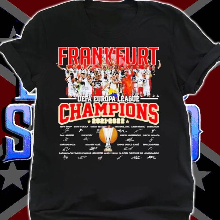 Eintracht Frankfurt Team UEFA Europa League Champions 2021-2022 Signatures Shirt t-shirt