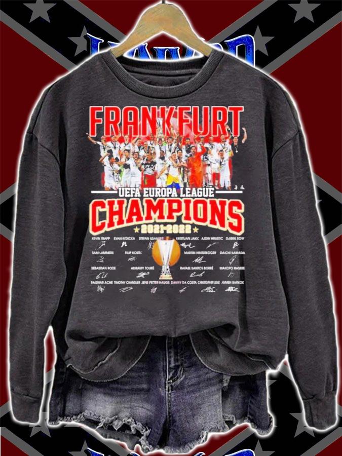 Eintracht Frankfurt Team UEFA Europa League Champions 2021-2022 Signatures Shirt t-shirt
