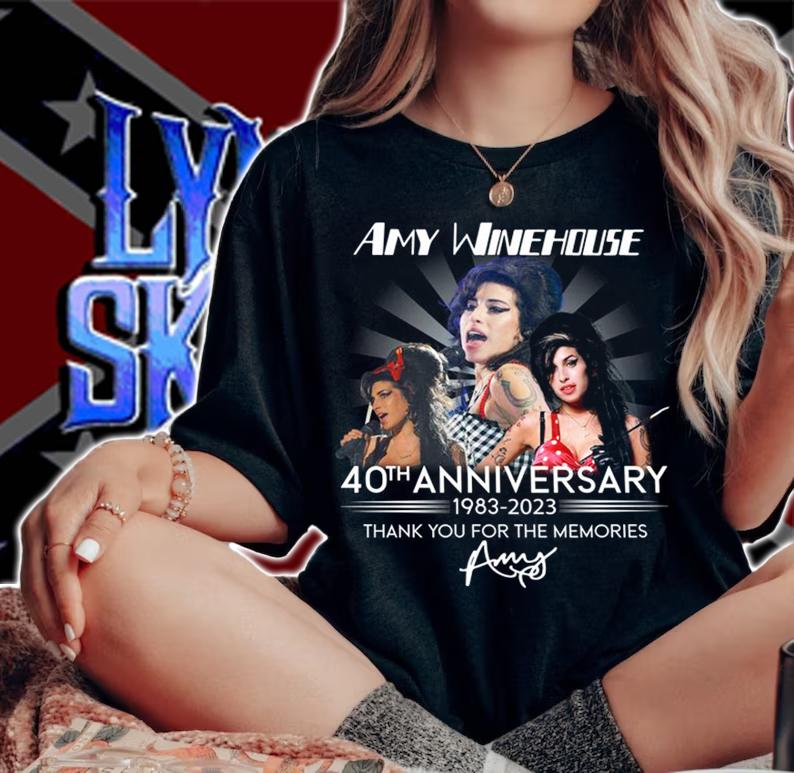 Amy Winehouse 40th Anniversary 1983-2023 Signature Thank You For The Memories t-shirt