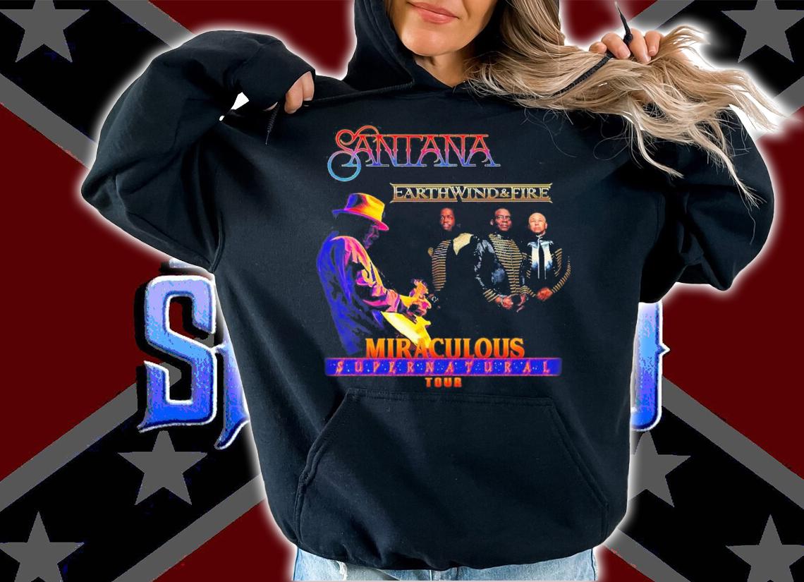 Santana Earth Wind And Fire Miraculous Supernatural Tour 2022 T-Shirt t-shirt hoodie