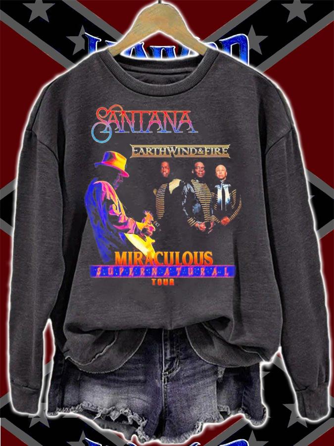 Santana Earth Wind And Fire Miraculous Supernatural Tour 2022 T-Shirt t-shirt sweatshirt