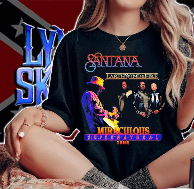 Santana Earth Wind And Fire Miraculous Supernatural Tour 2022 T-Shirt t-shirt woman shirt