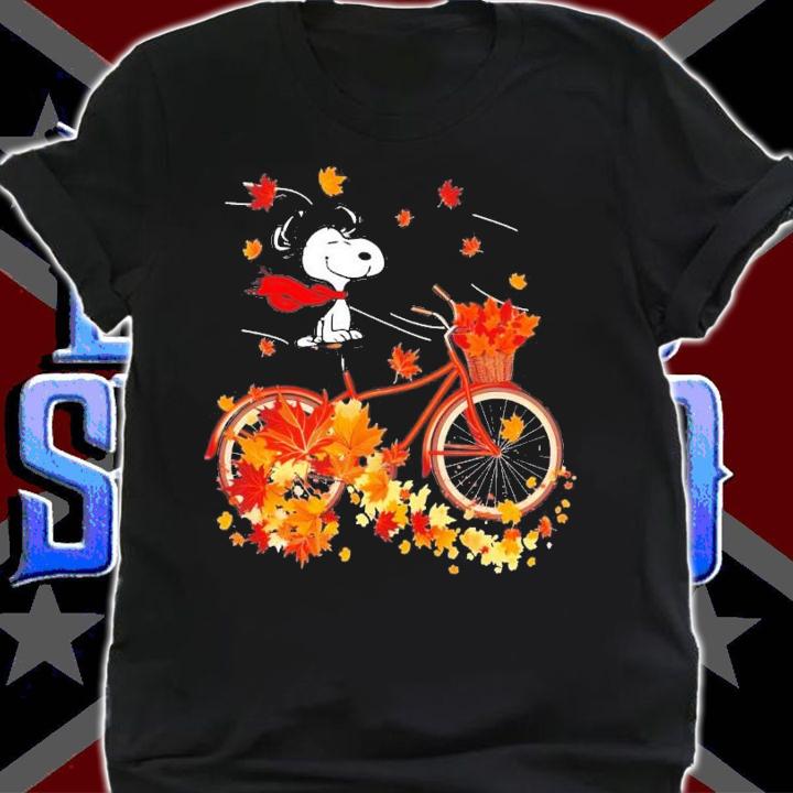 Snoopy Dog Autumn Maple Leaves T-Shirt t-shirt shirt