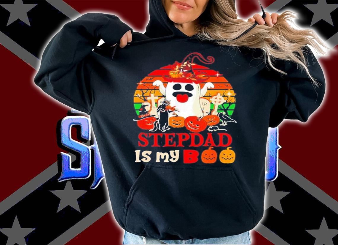 Stepdad Is My Boo Halloween Scary Pumpkins Boo Ghost Vintage Shirt t-shirt