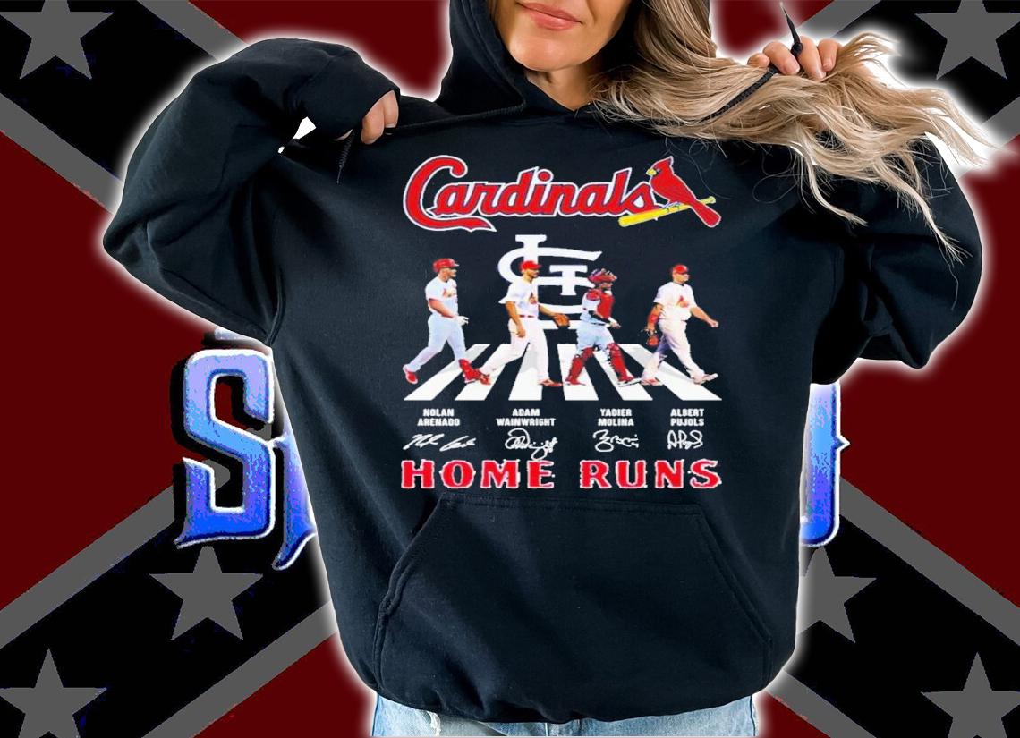 The Cardinals Nolan Arenado Adam Wainwright Yadier Molina And Albert Pujols Home Runs Abbey Road Signatures Shirt t-shirt