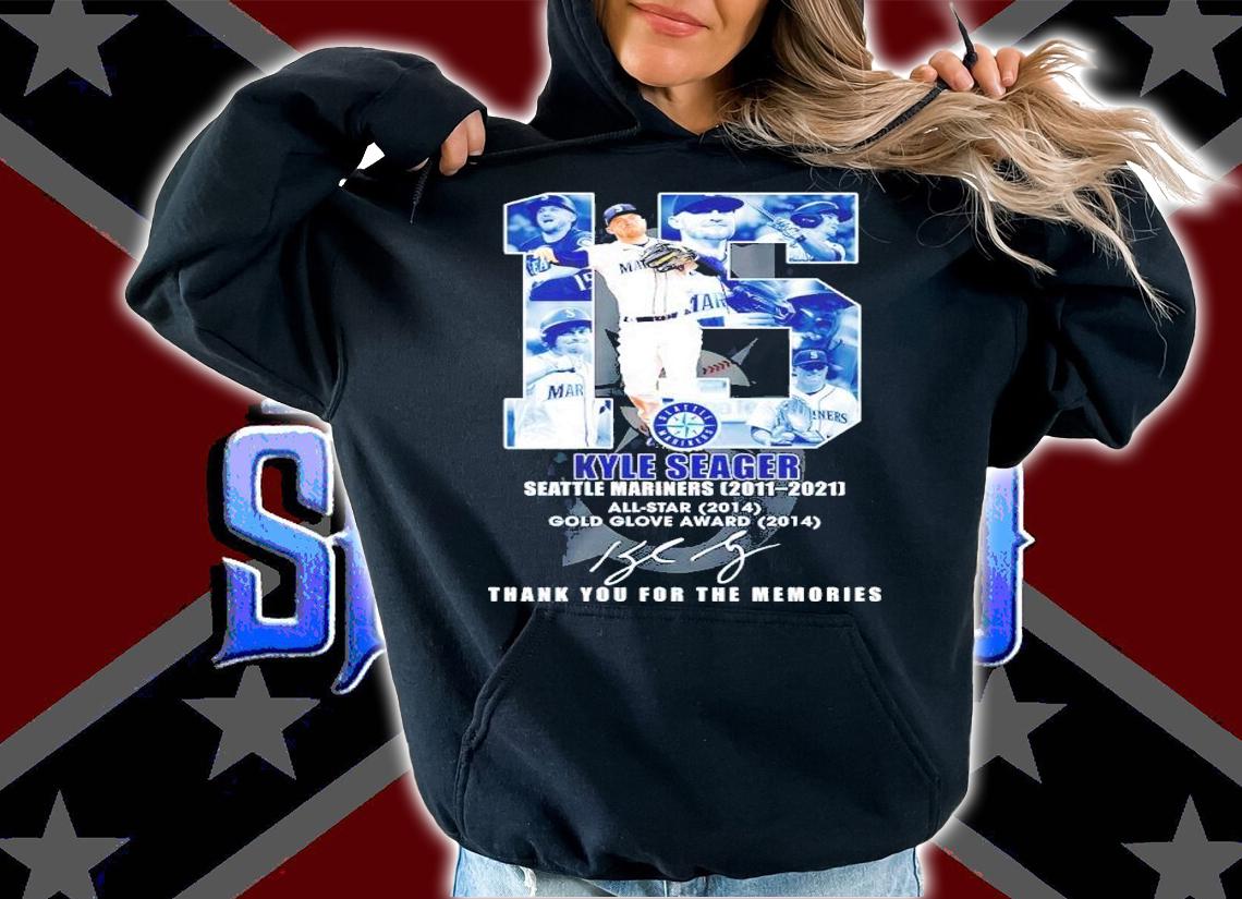 15 Kyle Seager Seattle Mariners 2011-2021 signature shirt t-shirt