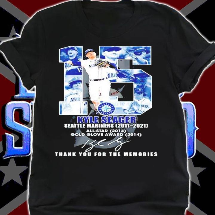 15 Kyle Seager Seattle Mariners 2011-2021 signature shirt t-shirt