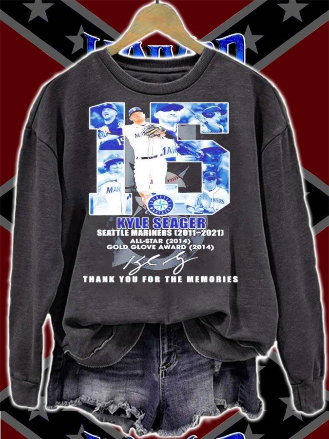 15 Kyle Seager Seattle Mariners 2011-2021 signature shirt t-shirt