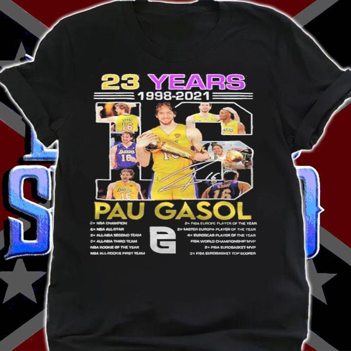 23 years 1998-2021 Pau Gasol signature shirt t-shirt shirt