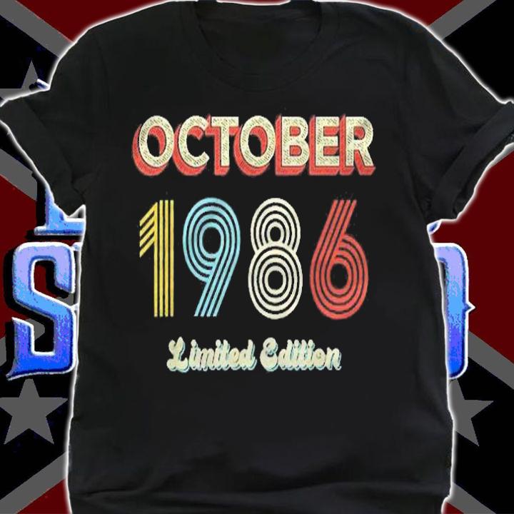 35Th Birthday Gifts Vintage October 1986 Limited Edition Shirt t-shirt shirt