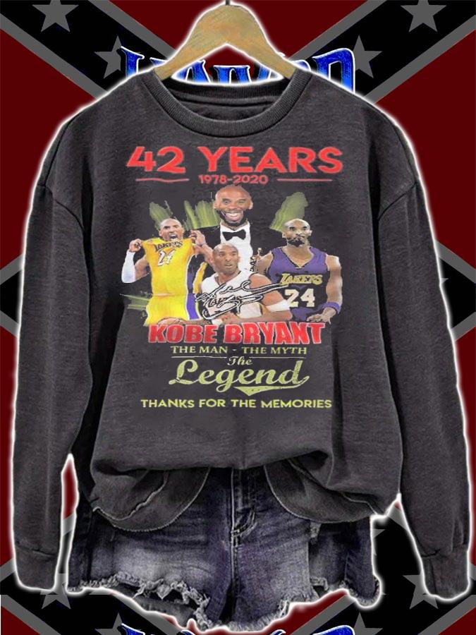42 years 1978-2020 Kobe Bryant the man the myth the legend thank you for the memories shirt t-shirt sweatshirt