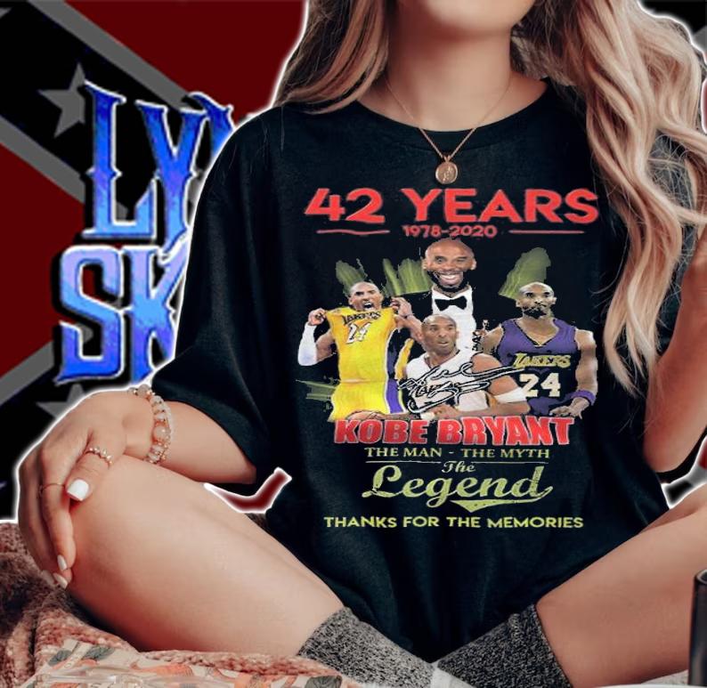 42 years 1978-2020 Kobe Bryant the man the myth the legend thank you for the memories shirt t-shirt woman shirt
