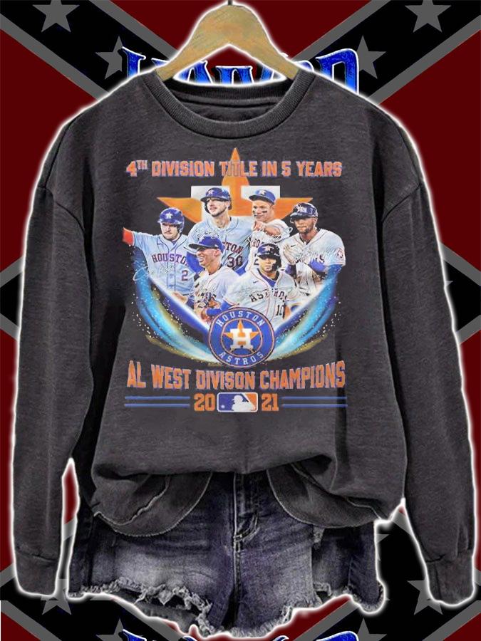 4th division title in 5 years AL West Division Champions Houston Astros 2021 signatures shirt t-shirt sweatshirt