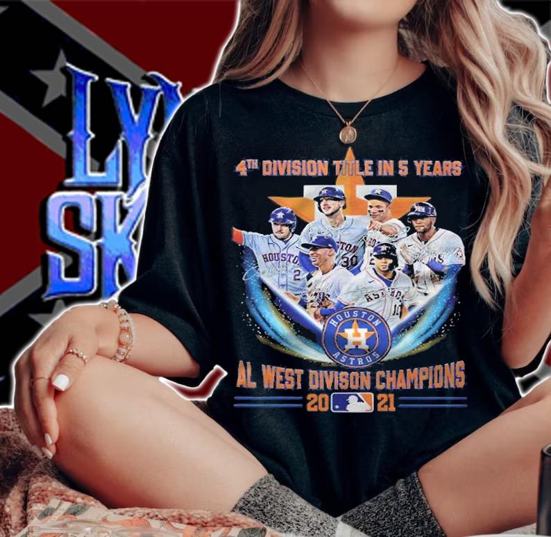 4th division title in 5 years AL West Division Champions Houston Astros 2021 signatures shirt t-shirt woman shirt