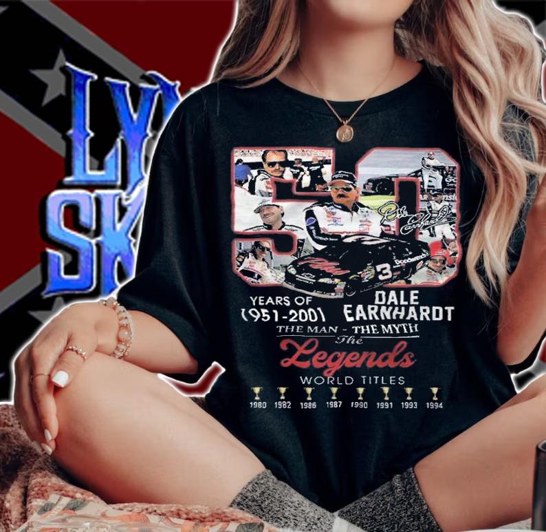 50 Years Of 1951-2001 Dale Earnhardt The Man The Myth The Legends World Titles Shirt t-shirt