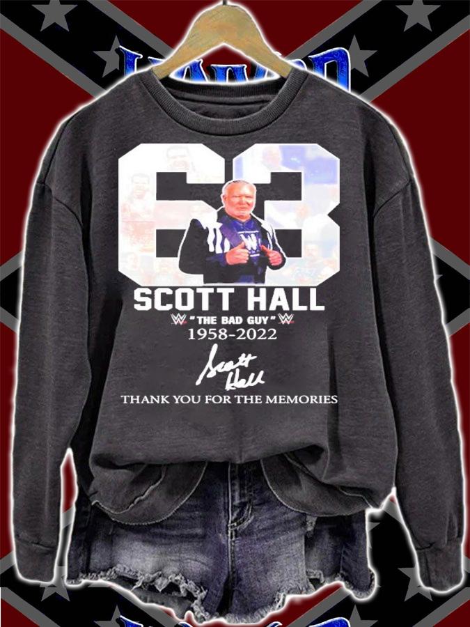 63 Scott Hall the bad guy 1958-2022 signature shirt t-shirt sweatshirt