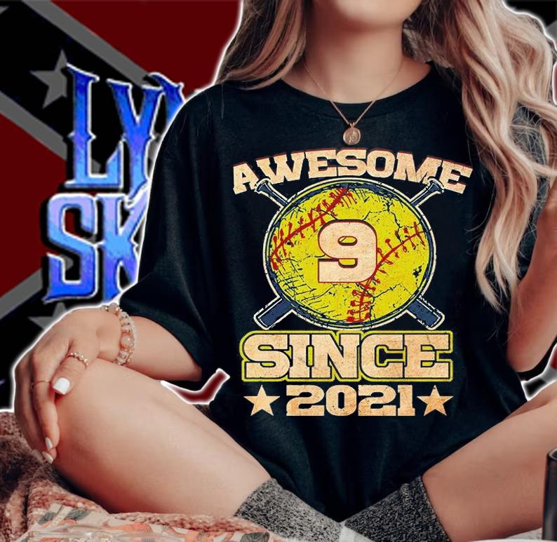 9th Birthday Softball Lover 9 Years Old Vintage T-Shirt t-shirt woman shirt