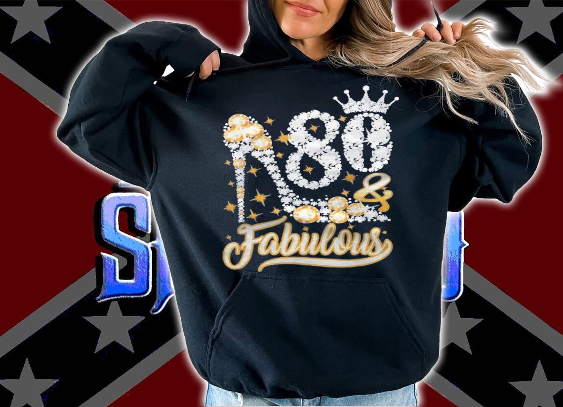 80 & Fabulous 80 Years Old 80Th Birthday Diamond Crown Shoes Shirt t-shirt