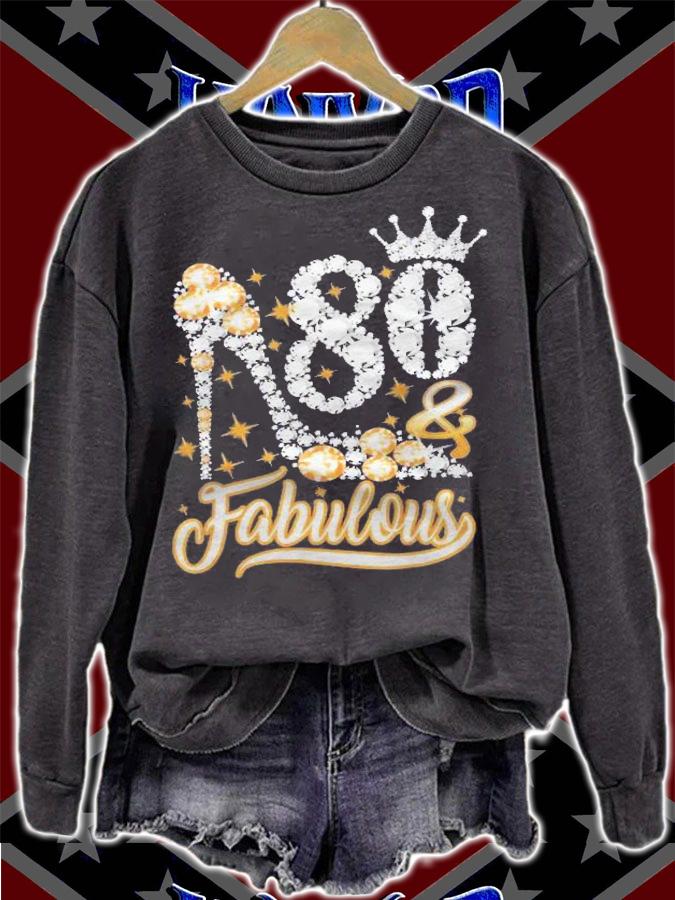 80 & Fabulous 80 Years Old 80Th Birthday Diamond Crown Shoes Shirt t-shirt