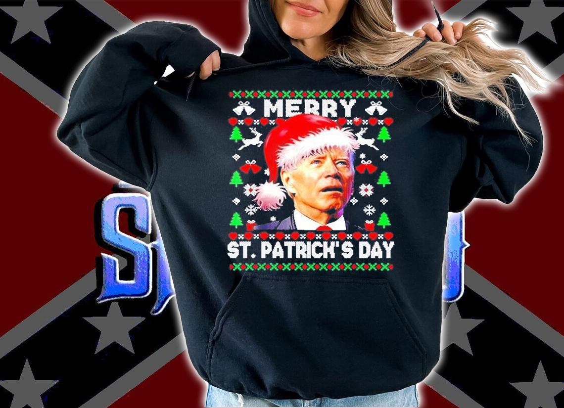 Anti Biden Merry St. Patricks Day Ugly Christmas T-Shirt t-shirt hoodie