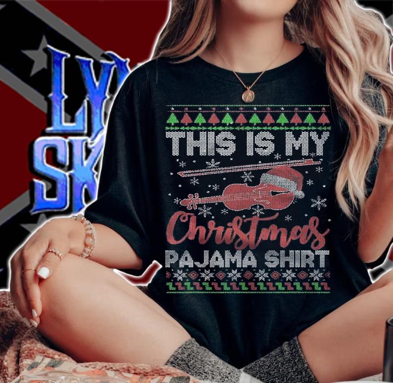 Anti President this Is My Christmas Pajama Shirt Funny Santa Violin Lover Christma T-Shirt t-shirt woman shirt