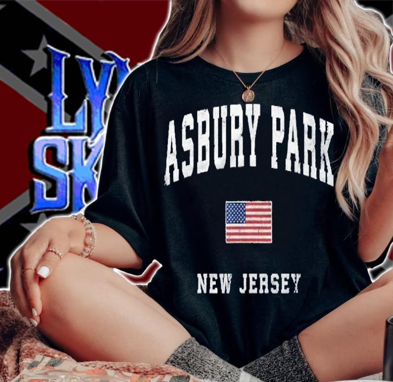 Asbury Park New Jersey Nj Vintage American Flag Sports Shirt t-shirt